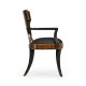 Full Back Art Deco Satin Santos Dining Arm Chair