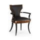 Full Back Art Deco Satin Santos Dining Arm Chair