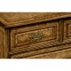 George II style burl oak chest of five drawers