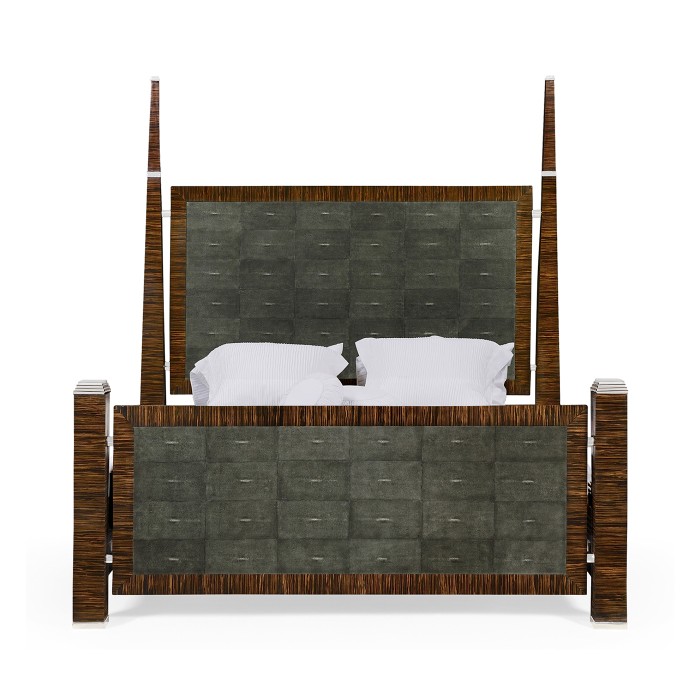 Faux Macassar & Anthracite Faux Shagreen UK King Bed