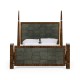 Faux Macassar & Anthracite Faux Shagreen UK Queen Bed