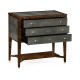 Faux Macassar Ebony & Anthracite Shagreen Chest of Three Drawer