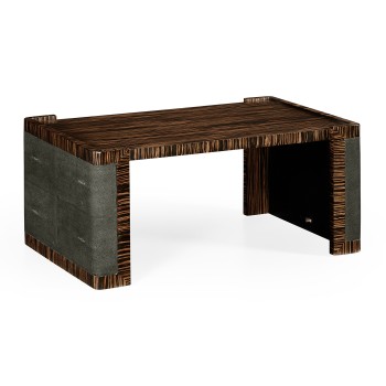 Faux Macassar Ebony & Anthracite Shagreen Bed Tray