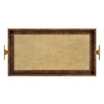 Ivory Shagreen Rectangular Tray