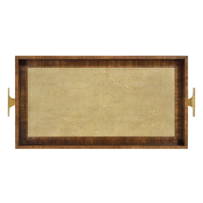 Ivory Shagreen Rectangular Tray