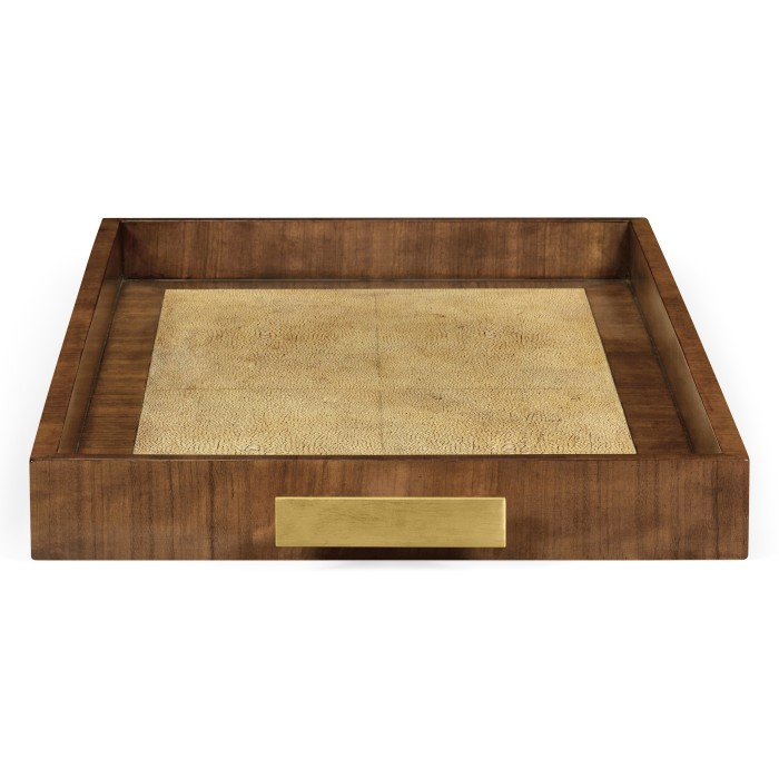 Ivory Shagreen Rectangular Tray