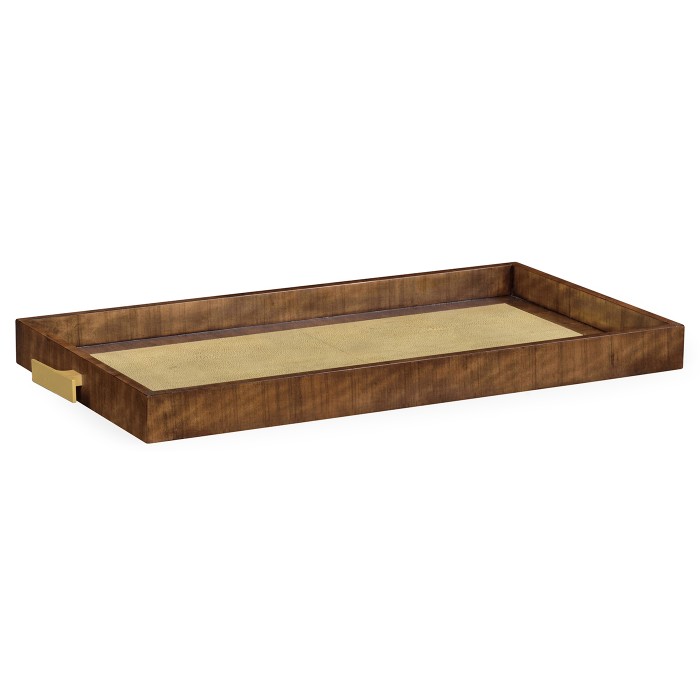 Ivory Shagreen Rectangular Tray