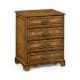 George II style burl oak chest of four drawers