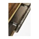 Hammered Iron Bureau Plat with Black Leather Inserts