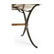 Hammered Iron Bureau Plat with Black Leather Inserts