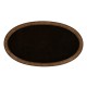 Hammered iron and burl oval coffee table