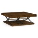 Hammered Iron and Burl Square Coffee Table