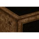 Rustic Burl Oak and Leather Chest of Three Drawers