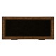 Rustic burl oak and leather chest of four drawers
