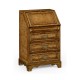Burl oak fall front bureau