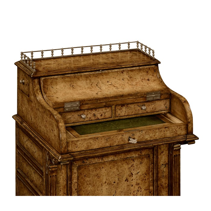 Burl oak davenport desk