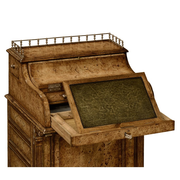 Burl oak davenport desk