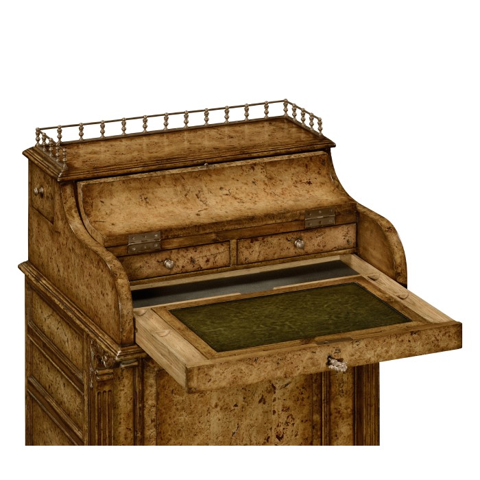 Burl oak davenport desk