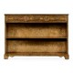 George II style burl oak bookcase with drawers