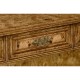 George II style burl oak bookcase with drawers
