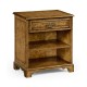 George II Style Burl Oak Beside Table with Drawer