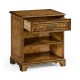 George II Style Burl Oak Beside Table with Drawer