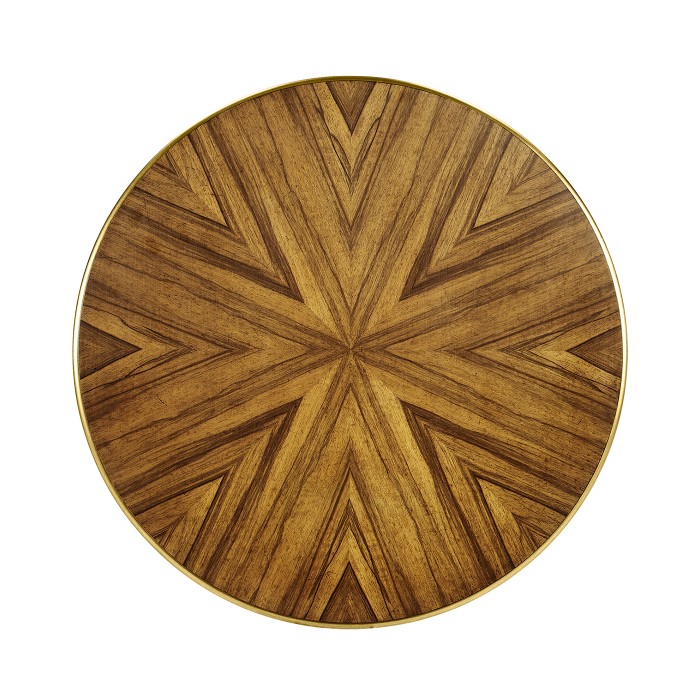 Argentinian walnut veneered round side table