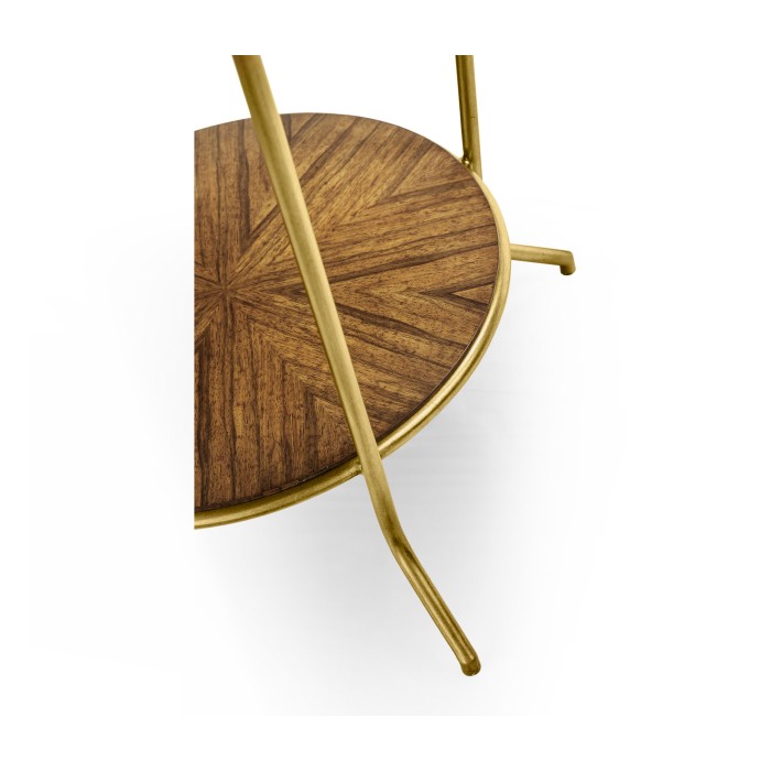 Argentinian walnut veneered round side table