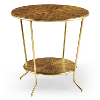 Argentinian walnut veneered round side table