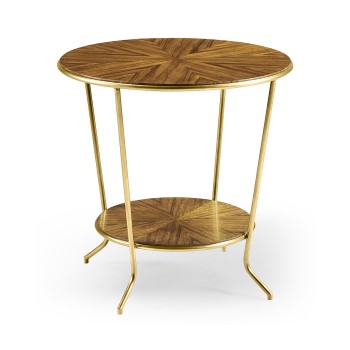 Argentinian walnut veneered round side table