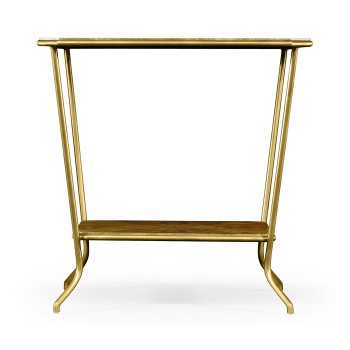 Argentinian walnut veneered square side table