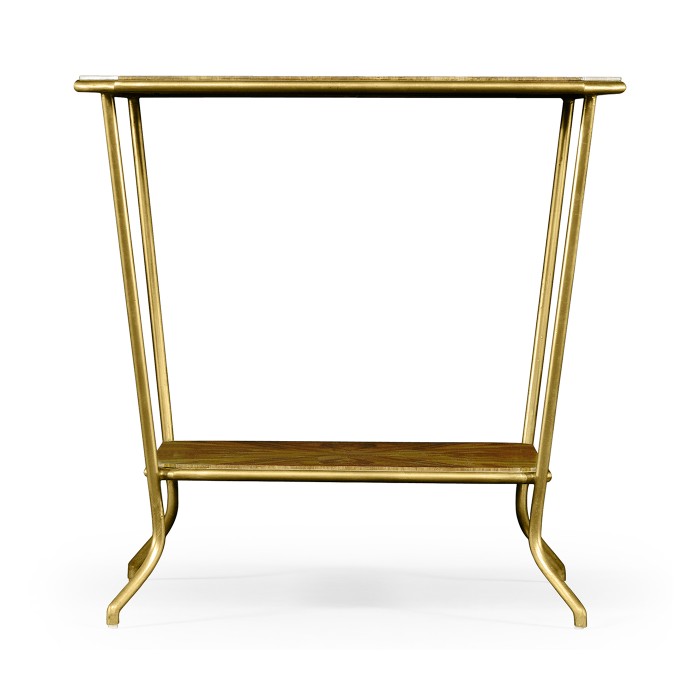 Argentinian walnut veneered square side table