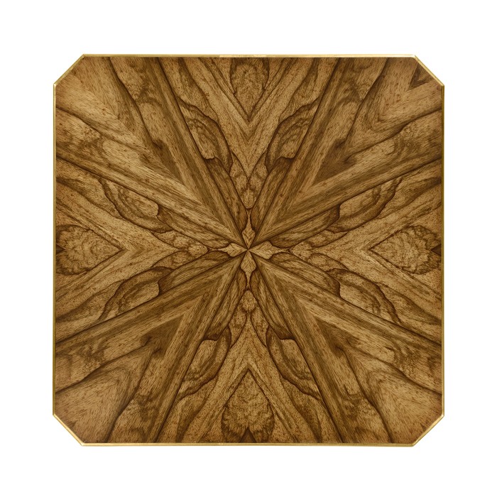 Argentinian walnut veneered square side table