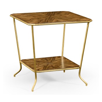 Argentinian walnut veneered square side table