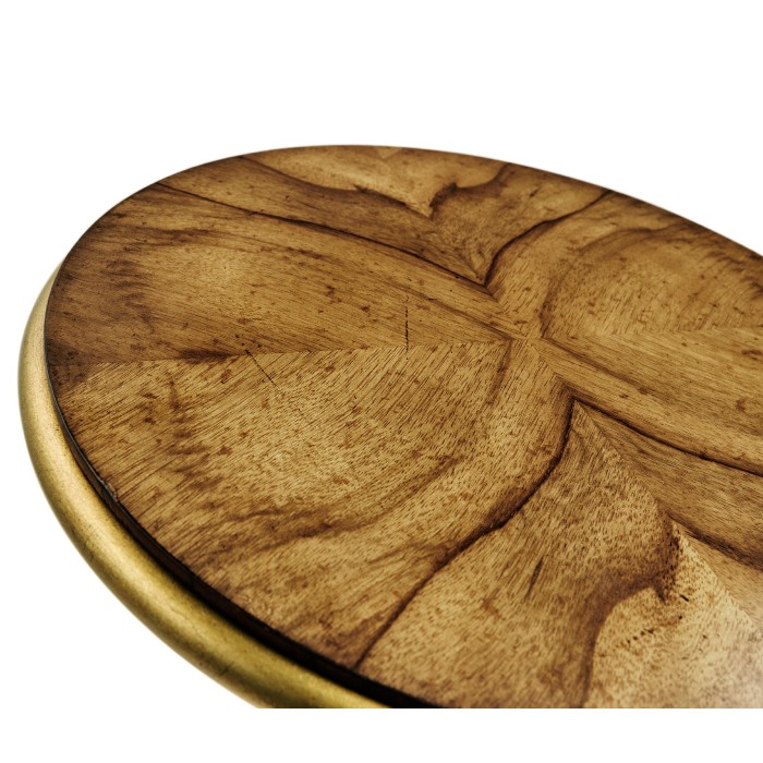Argentinian walnut veneered circular lamp table
