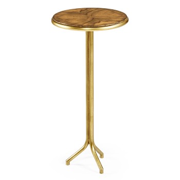 Argentinian walnut veneered circular lamp table