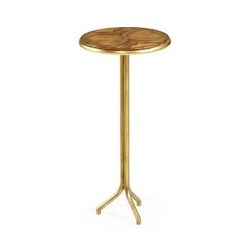 Argentinian walnut veneered circular lamp table