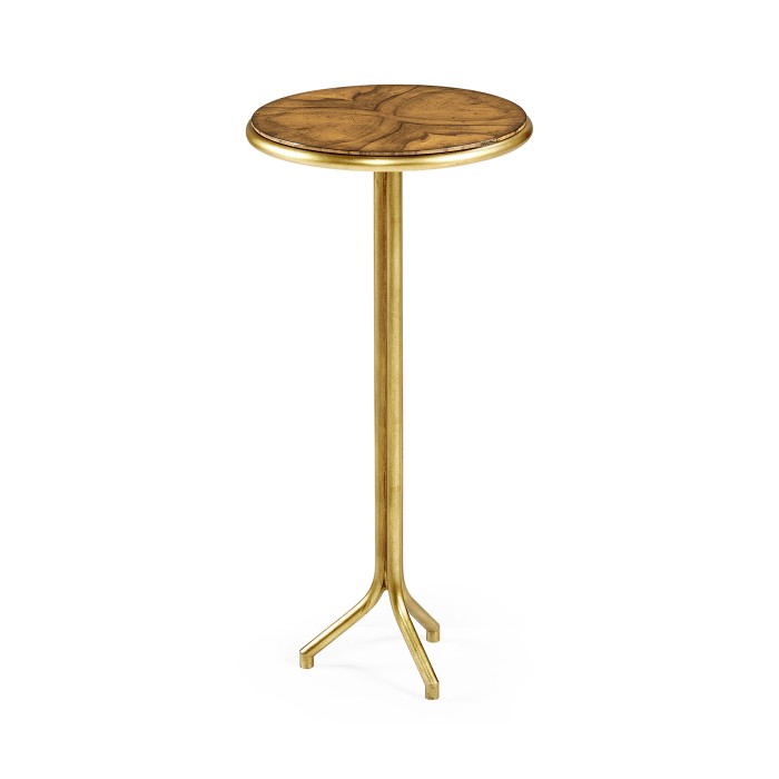 Argentinian walnut veneered circular lamp table