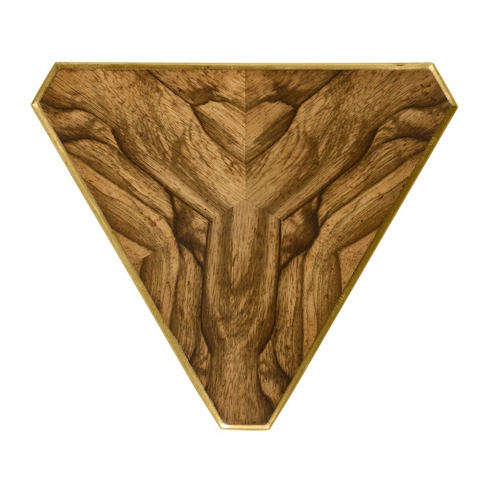 Argentinian walnut veneered triangle lamp table