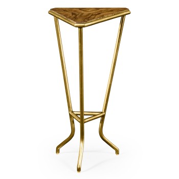 Argentinian walnut veneered triangle lamp table