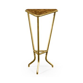 Argentinian walnut veneered triangle lamp table