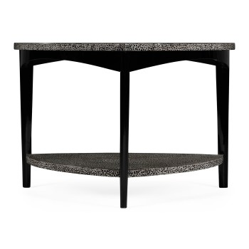 Black Snakeskin triangular coffee table