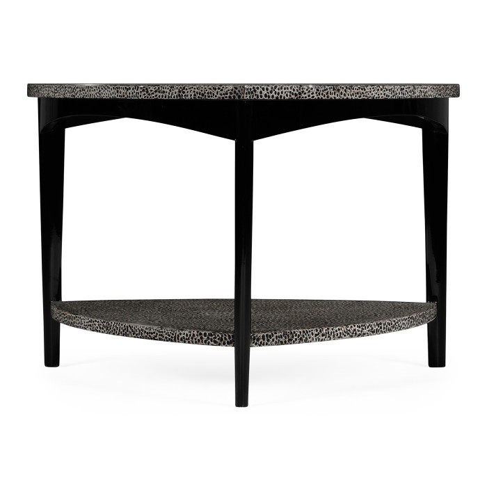 Black Snakeskin triangular coffee table