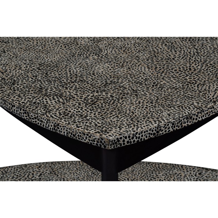 Black Snakeskin triangular coffee table
