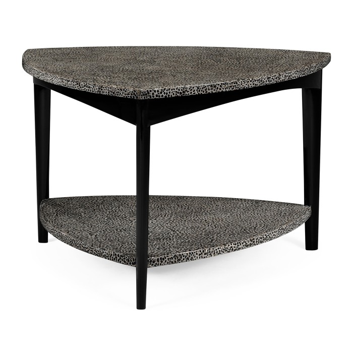 Black Snakeskin triangular coffee table