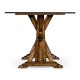 Country living style walnut desk with glass top