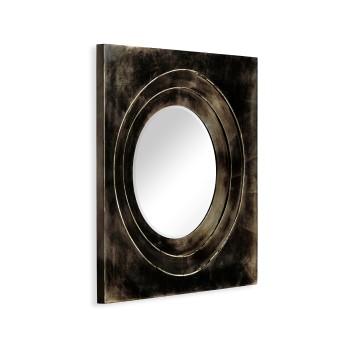 Black Framed Round Mirror