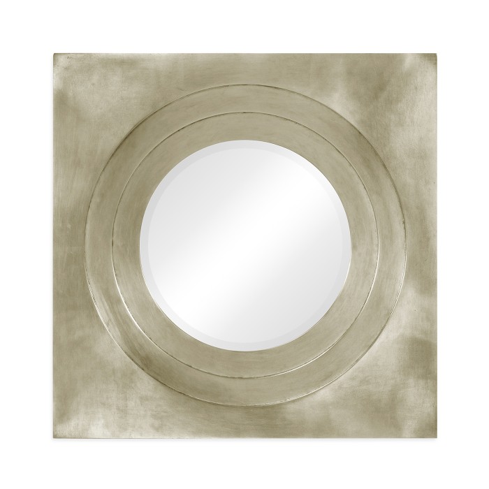 Silver Framed Round Mirror