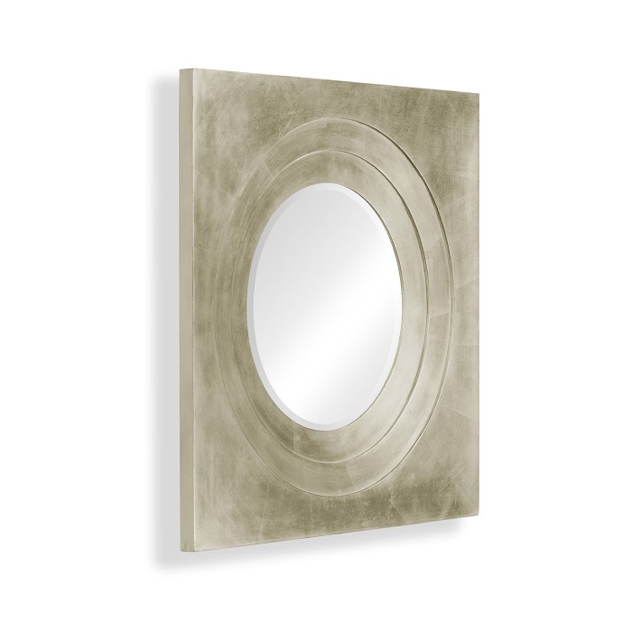 Silver Framed Round Mirror