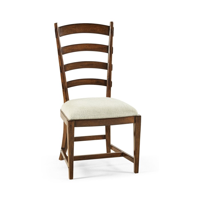 Casual Walnut Ladderback Side Chair